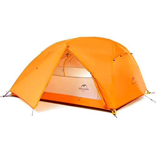 Naturehike Star-River Tienda de Campaña Ultraligera de Doble Capa para 2 Personas Mochilero Tienda de Campaña de Senderismo Impermeable (210T Naranja)