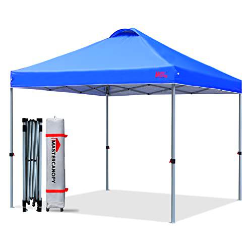 MASTERCANOPY Durable Ez Pop-up Canopy Tent con bolsa de rodillos (azul)