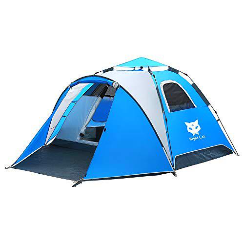 Night Cat Tienda de campaña Impermeable 3 4 Persona Instant Pop Up Cúpula Automática Vacaciones de Fácil Configuración Carpa para Caminatas al Aire Libre