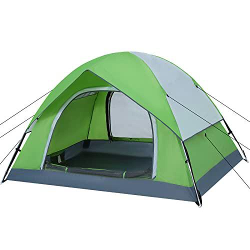 ABCCAMPING Tienda de campaña para 2/4 personas, tienda de campaña familiar con bragueta de lluvia extraíble