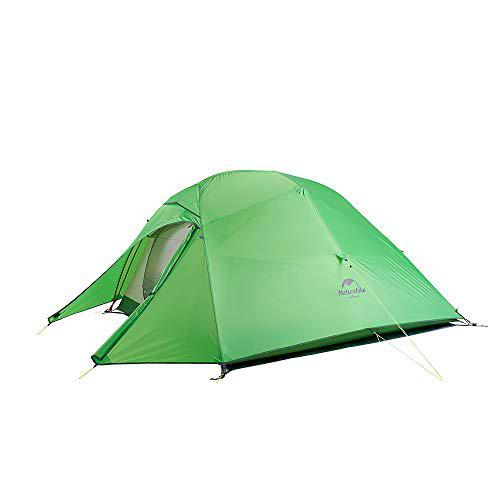 Naturehike Cloud-up Ultraligero 3 Persona Tienda de campaña Impermeable Doble Capa Camping Tienda de campaña (210T Verde Actualizar)