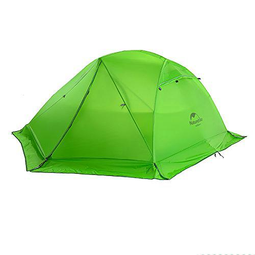 Naturehike Star-River Tienda de Campaña 20D Silicona Tela Ultraligero 2 Persona 4 Estaciones(20D Verde con Falda)