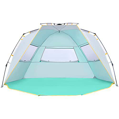 WolfWise Tienda de Playa Plegable para 4-5 Personas con Protección Solar UPF 50+