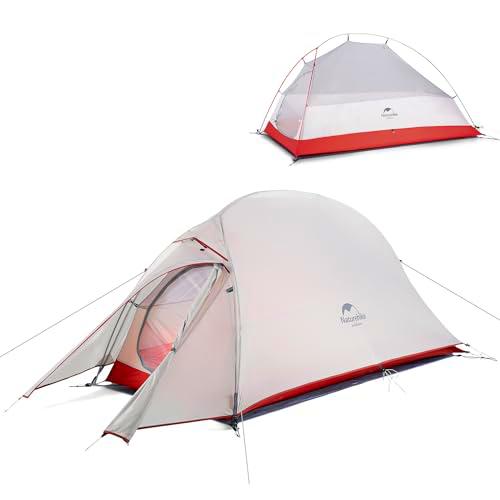 Naturehike Cloud-up Ultraligero 1 Persona Tienda de campaña Impermeable Doble Capa Camping Tienda de campaña (20D Gris Actualizar)