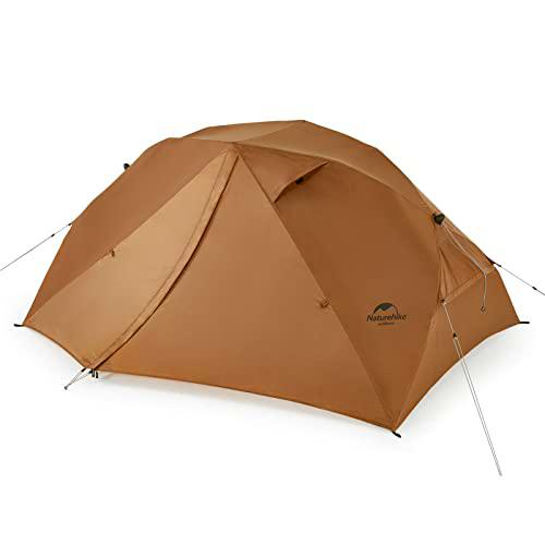 Naturehike Canyon Tienda de Campaña para 2 Personas Impermeable Emergente de Poliéster para Puerta Lateral a Prueba de Viento con Ventana Transpirable (Marrón Oscuro)