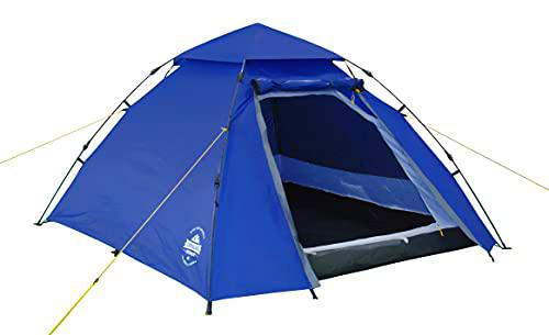 Lumaland Tienda de campaña| Tienda de cúpula para 2-3 Personas 215x195x120 cm | Tienda iglú para | Tienda de campaña para Senderismo y Festivales | Impermeable y Robusta | Fácil de Montar [Azul]