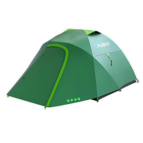 Husky, Tienda de campaña Outdoor BONELLI 3, Verde, con Saco Impermeable