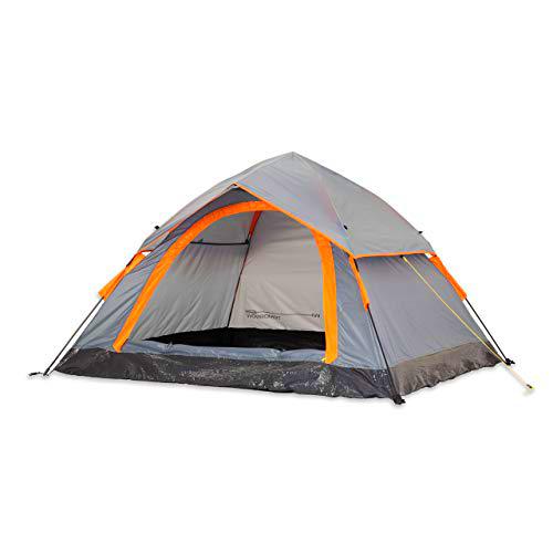 Lumaland Tienda de campaña Outdoor Light Pop Up Ligera para 3 Personas Camping Acampada Festival 210 x 190 x 110 cm Gris