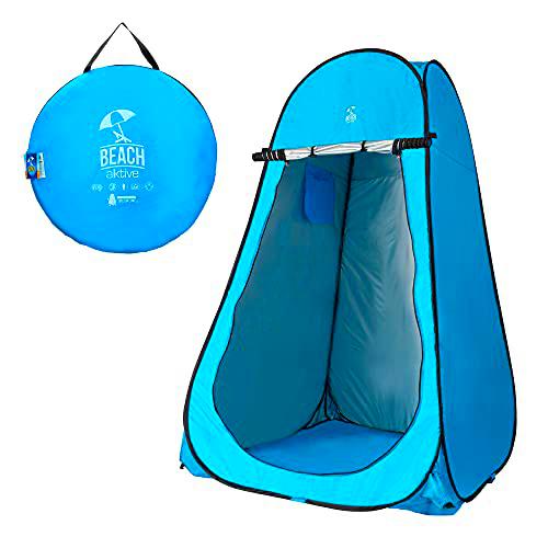 Aktive 62163 - Tienda campaña cambiador para camping con suelo 120x120x190 cm Azul