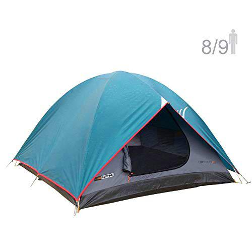 NTK Tienda de Campaña Resistente 100% Impermeable para 8 a 9 Personas Acampada al Aire Libre y Senderismo Tamaño Familiar 366 x 304 x 182 cm