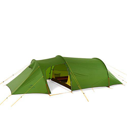 Naturehike Opalus Carpa para Mochileros Carpa Familiar Espaciosa y Liviana para 3 Personas Carpa Túnel para 3 Personas con Toldo (20D Verde-3P)